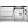BLANCO Axis III 45 S-IF - évier - Inox lisse - 1 cuve - réversible - vidage auto - siphon inclus - planche en verre