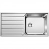 BLANCO Lemis XL 6S-IF - évier - Inox brossé - 1 grande cuve - égouttoir réversible - vidage auto - a encastrer a fleur de plan