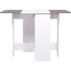Table a manger pliableVARDA- Rectangulaire - Papier décor Blanc et imitation ciment - 4 personnes - L 104 x P 76 x H 74 cm