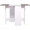 Table a manger pliableVARDA- Rectangulaire - Papier décor Blanc et imitation ciment - 4 personnes - L 104 x P 76 x H 74 cm