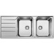 BLANCO Lemis 8S-IF - évier  - Inox brossé - 2 cuves - égouttoir réversible - vidage auto - a encastrer a fleur de plan