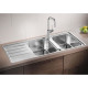 BLANCO Lemis 8S-IF - évier  - Inox brossé - 2 cuves - égouttoir réversible - vidage auto - a encastrer a fleur de plan