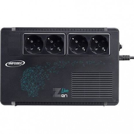 INFOSEC Zen Live 500 - Onduleur Line Interactive 500 VA 4 Prises FR/SCHUKO - Garantie 2 ans