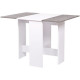 Table a manger pliableVARDA- Rectangulaire - Papier décor Blanc et imitation ciment - 4 personnes - L 104 x P 76 x H 74 cm