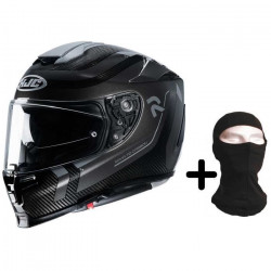 HJC Casque Intégral Rpha70 carbon Reple Noir anthracite + Cagoule