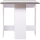 Table a manger pliableVARDA- Rectangulaire - Papier décor Blanc et imitation ciment - 4 personnes - L 104 x P 76 x H 74 cm
