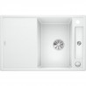 BLANCO Axia III 45S - évier - SILGRANIT - 1 cuve - réversible - vidage auto - siphon inclus - planche a découper verre - blanc