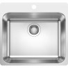 évier cuisine inox brossé 50x50cm, a encastrer ou a fleur, cuve bord plat sans égouttoir, BLANCO SUPRA 500-IF/A, vidage manu,…