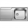 évier cuisine inox brossé 100x50cm, a encastrer, 1 cuve égouttoir réversible, BLANCO DINAS XL 6S, garanti ... vie, vidage man…