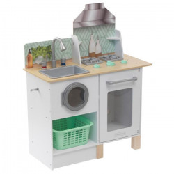 KidKraft - Cuisine et buanderie en bois enfant Whisk & Wash - 69 x 34 x 87 cm