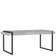 Table a manger 2 tiroirs - Pieds en métal - Décor gris - GOLDEN STATE - L 166 x P 90,2 x H 76,9 cm