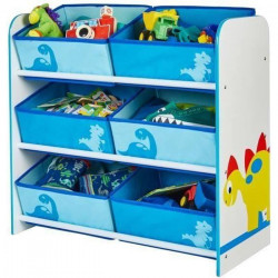 Dinosaures - Meuble de rangement pour chambre d'enfant avec 6 bacs