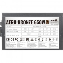 Alimentation PC non modulaire - AEROCOOL - Aero Bronze 650W (80+Bronze) - 650W (ACPB-AR65AEC.11)