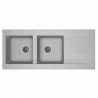 STRADOUR Evier cuisine a encastrer 2 bacs + 1 égouttoir Einna - Résine - 116 x 50 cm - Gris platinium
