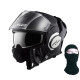 LS2 Casque Modulable Valiant + Cagoule - Noir Verni