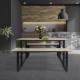 Ensemble Table a manger + 2 bancs - Industriel - L 150 x P 80 x H 75 cm - MARK