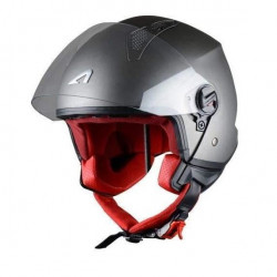 ASTONE Casque moto jet Minijet Titanium - Gris et rouge