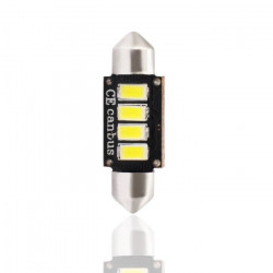 PLANET LINE Lot de 2 Ampoules LED - Canbus C5W - 4 LED SMD 5730 - 12 V - 2,3 W - 36 mm - Blanc