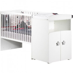 BABYPRICE Lit Combiné 120x60 Evolutif en 90x190 BASIC