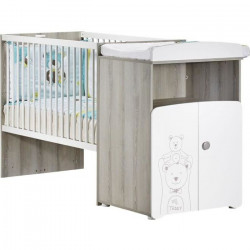 BABY PRICE TEDDY Lit Bébé Combiné Evolutif  120x60 en 90x190