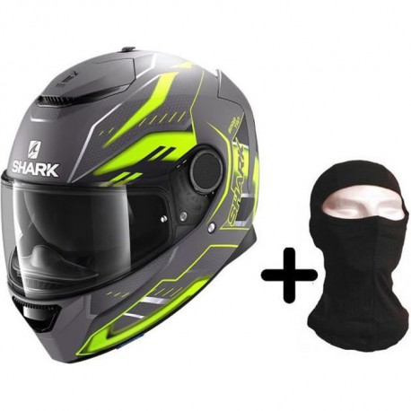 SHARK Casque moto intégral Spartan Anthéon + Cagoule - Noir et jaune