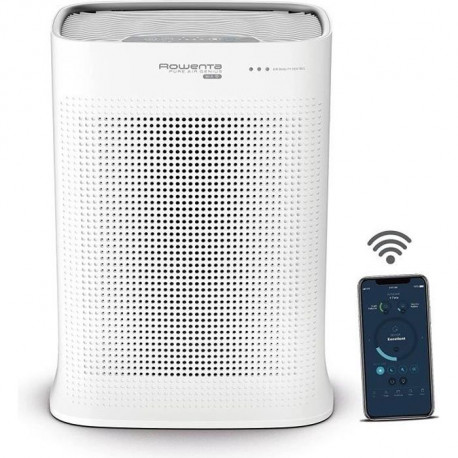 ROWENTA PU3080F0 Pure Air Genius Purificateur d'air connecté, 4 niveaux de filtration Particules, Silencieux