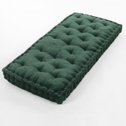 COTTON WOOD Coussin de palette - Vert bouteille - Velours - 60 x 120 x 10 cm