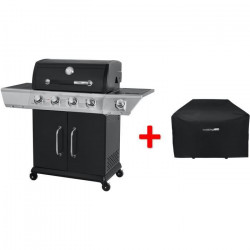 Barbecue Gaz DUKE 4 feux et brûleur latéral - Jusqu'a 14 convives - Housse de protection - COOKINGBOX