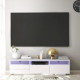 Meuble TV LED  LUX -MDF- Blanc laqué  - 2 portes et 2 tiroirs- L 165 cm
