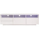 Meuble TV LED  LUX -MDF- Blanc laqué  - 2 portes et 2 tiroirs- L 165 cm