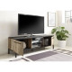 Meuble TV - Noir/Bois Vintage -  L 156 x P 51 x H 50 cm - 2 portes - MANTOVA