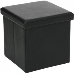 Pouf pliant PVC - Noir