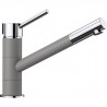 Mitigeur, robinet cuisine, bec droit orientable 360ø, BLANCO KANO, chromé et alumétallic, robinetterie cartouche céramique
