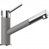 Mitigeur cuisine, bec droit orientable 120ø, douchette extractible, BLANCO KANO-S, chromé / alumétallic, robinet cartouche cé…