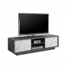 Meuble Tv 2 portes - Décor Marbre noir et Blanc - L 138 x P 44 x H 43 cm - NERO
