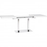 ORLANDO Table a manger a rallonge - Style contemporain - Laqué blanc et alu - L 120-200 x P 80 x H 75 cm