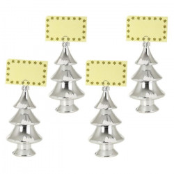 Décoration de Noël : Set de 4 porte-noms sapin - H 15 cm - Argent