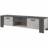 PARISOT Meuble TV 2 portes 1 tiroir - Décor gris - L 180 x P 45 x H 44 cm - LOFT