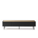 ARISTA Meuble TV 1 porte et 2 tiroirs - Décor chene et noir - L 180 x P 40 x H 45 cm