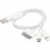 CONTINENTAL EDISON Câble 3 en 1 : Micro USB + Lightning + 30 pins