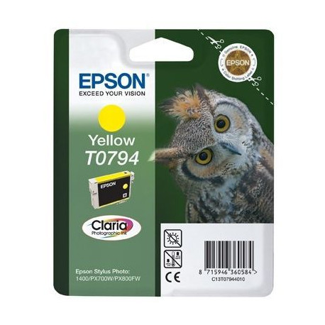 EPSON Cartouche d'encre T0794 Jaune - Chouette (C13T07944010)