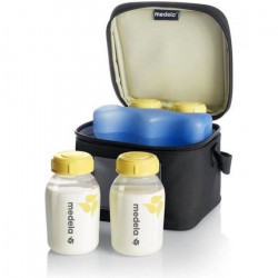 Medela Cooler Bag Compartiment et Bloc Réfrigérant + 4 Biberons