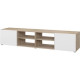 PILVI Meuble TV - Blanc et chene - L 180 x P 42 x H 37 cm