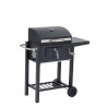 MARIUS Barbecue a charbon fumoir smoker Américain - Avec tablette - Acier - Noir