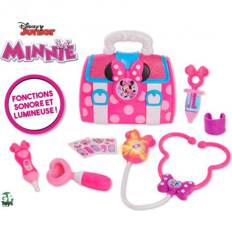 Minnie, Malette de Docteur, 8 accessoires, avec fonctions sonores et lumineuses, Jouet pour enfants des 3 ans, MCN09