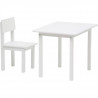 POLINI KIDS SET ENSEMBLE 1 TABLE + 1 CHAISE BLANC bois massif bouleau naturel laqué