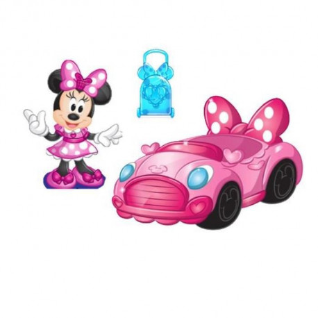 Minnie, Véhicule avec 1 figurine 7,5 cm et 1 accessoire, Modele Voiture, Jouet pour enfants des 3 ans, MCN181