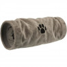 TRIXIE Tunnel de jeu - Peluche - Ø 22 x 60 cm - Gris - Pour chat