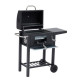 MARIUS Barbecue a charbon fumoir smoker Américain - Avec tablette - Acier - Noir