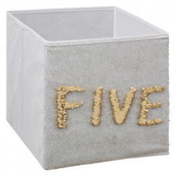 Boîte de rangement/tiroir pour meuble en tissu  - 31 x 31 cm - Sequin Blanc